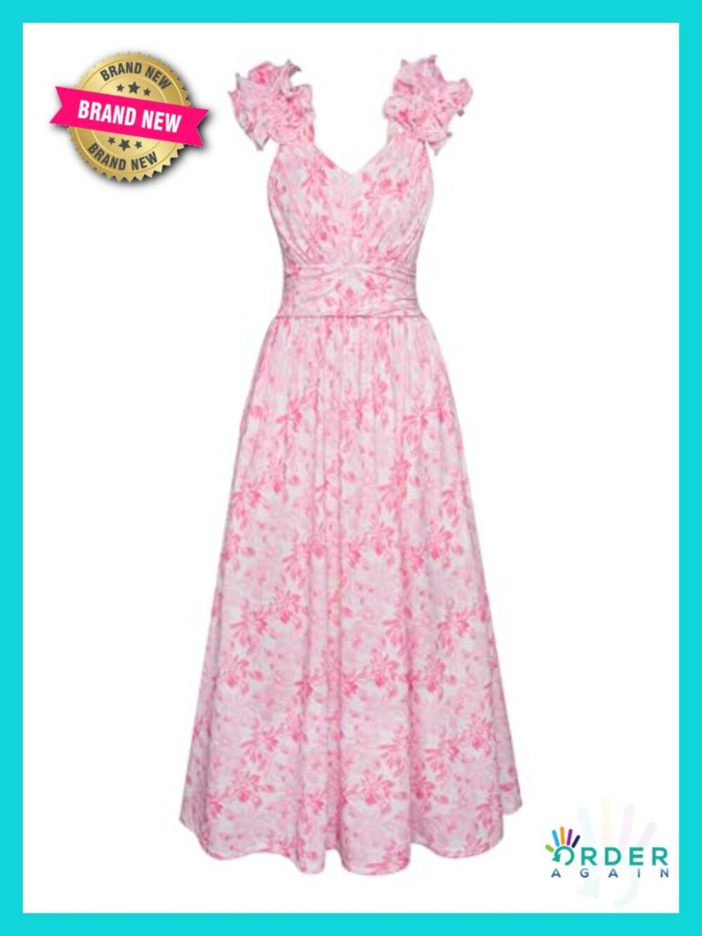 Women's Summer Floral Print Sleeveless A-Line Dress with Pockets